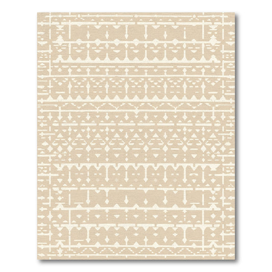 Cream Geo Diamond Ethnic Tribal Rug