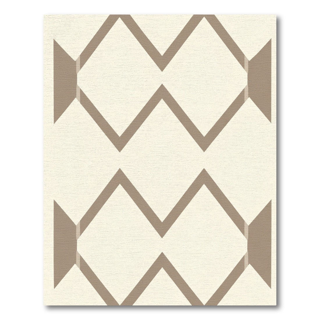Taupe Geometric Chevron Stripe Rug