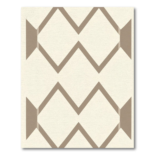 Taupe Geometric Chevron Stripe Rug
