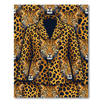 Bold Leopard Spots Jaguar Faces Rug
