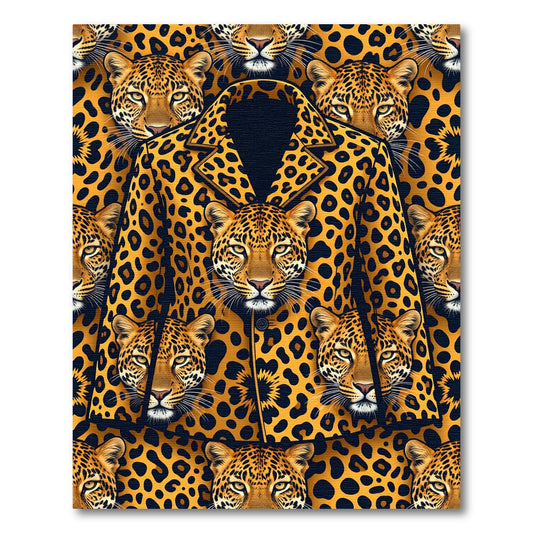 Bold Leopard Spots Jaguar Faces Rug