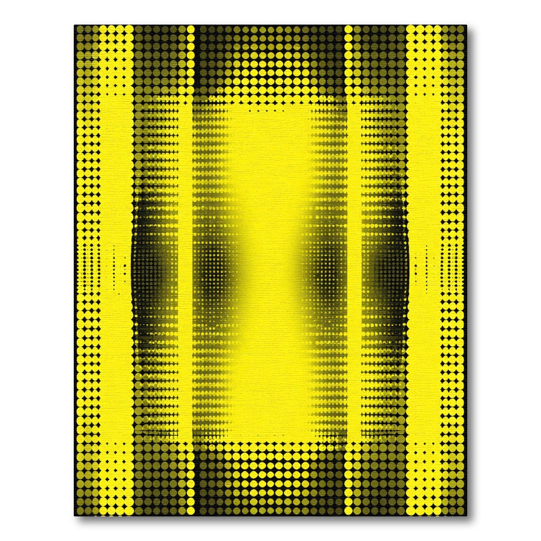 Bold Yellow Halftone Columns Rug