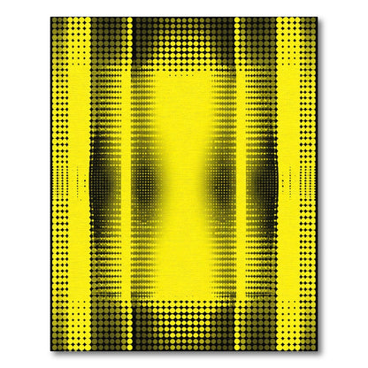 Bold Yellow Halftone Columns Rug
