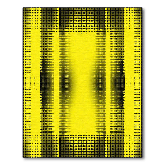 Bold Yellow Halftone Columns Rug