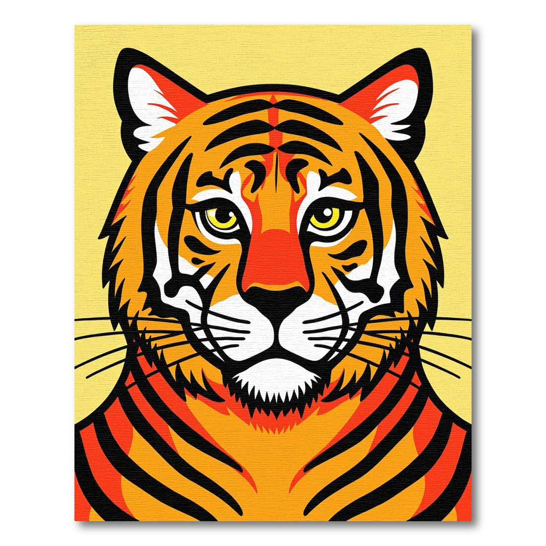 Striking Orange Tiger Portrait Rug