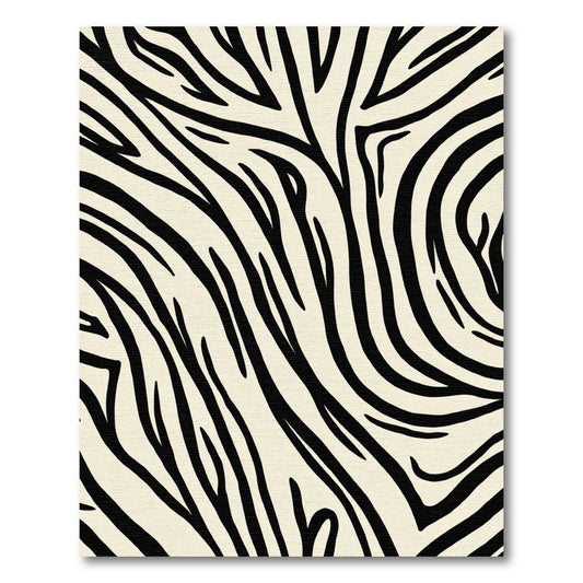 Striking Black Ivory Tiger Ripples Rug