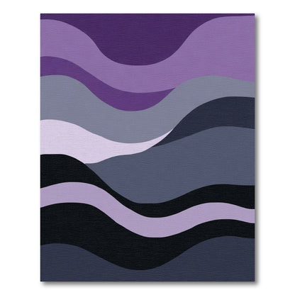 Amethyst Waves Abstract Layered Rug