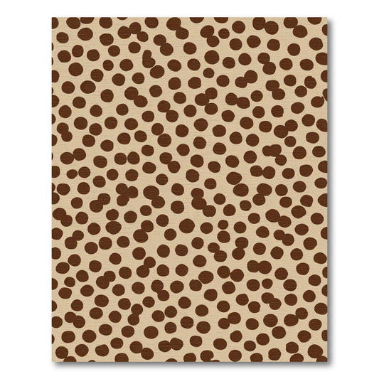 Brown Dispersed Circles Scattered Pattern Rug