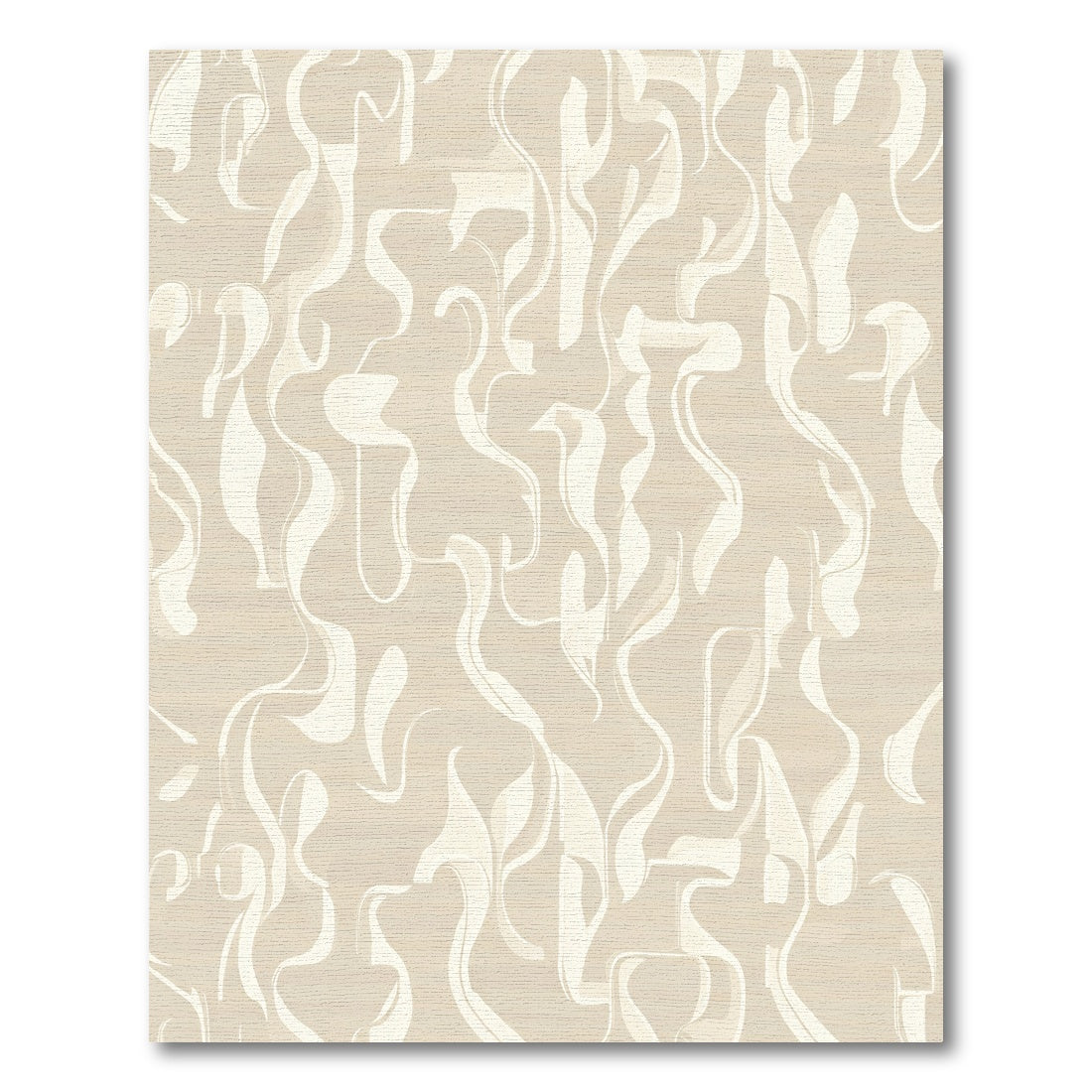 Soft Beige Abstract Flowing Shapes Rug