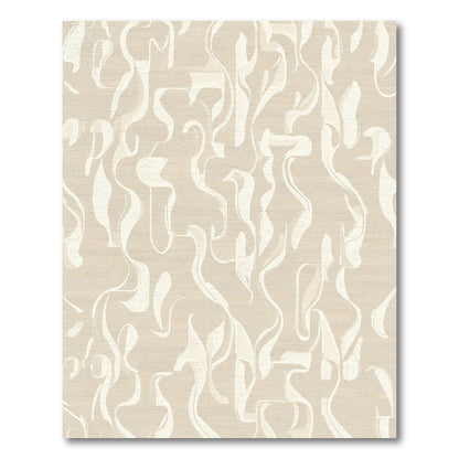 Soft Beige Abstract Flowing Shapes Rug