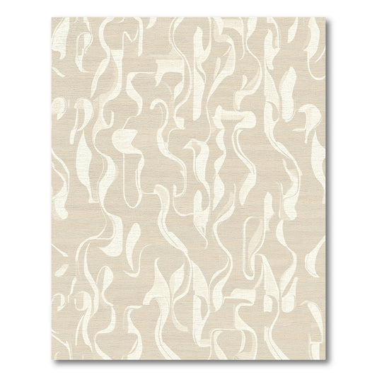Soft Beige Abstract Flowing Shapes Rug