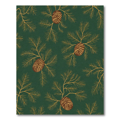 Earthy Pinecone And Evergreen Branches Rug
