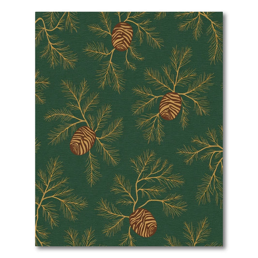 Earthy Pinecone And Evergreen Branches Rug