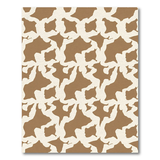 Brown Cream Organic Shape Rug