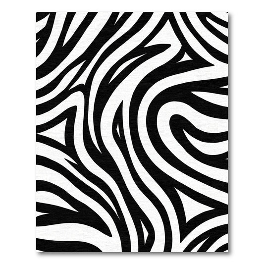 Monochrome Curved Fluid Lines Rug