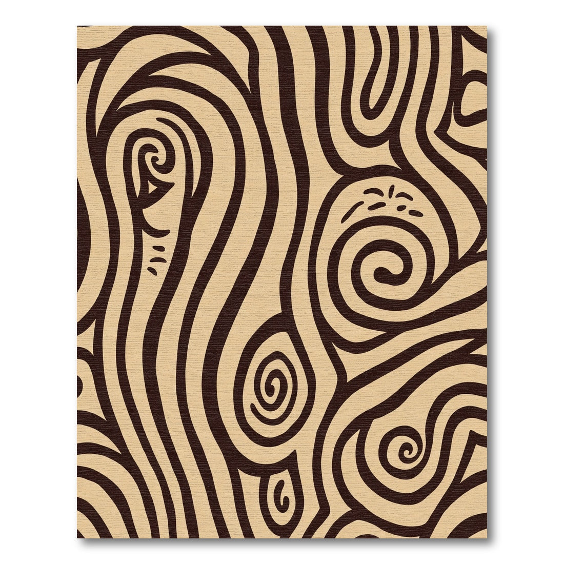 Brown Organic Swirl Abstract Rug