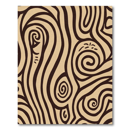 Brown Organic Swirl Abstract Rug