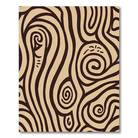 Brown Organic Swirl Abstract Rug