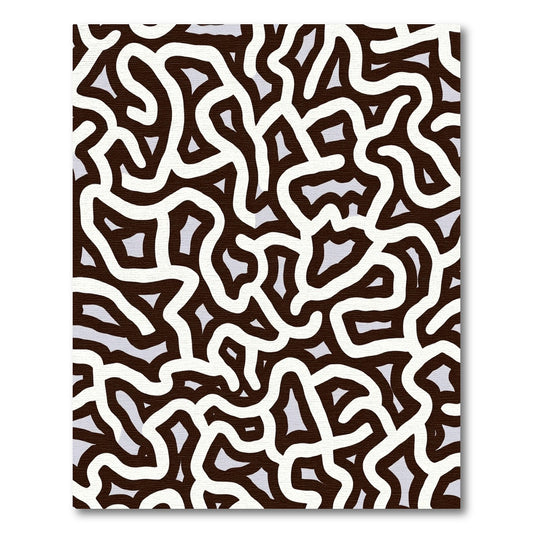 Bold Cream Maze Abstract Rug