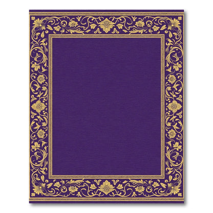 Royal Purple Golden Floral Border Rug