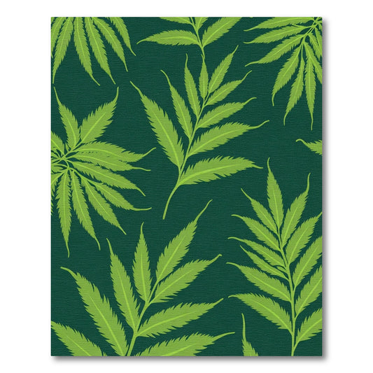 Emerald Green Leafy Branch Scatter Rug
