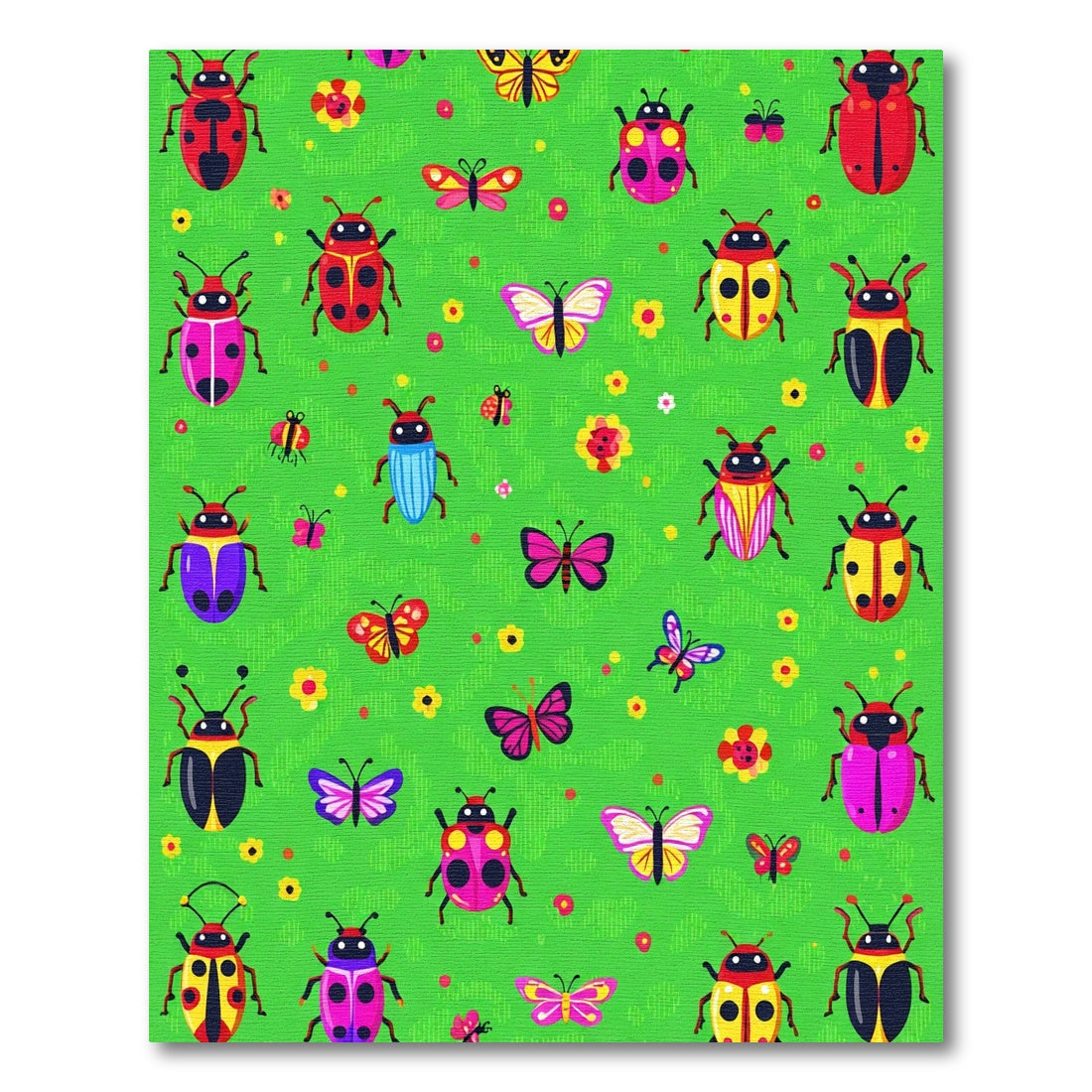 Whimsical Bugs and Butterflies Garden Rug