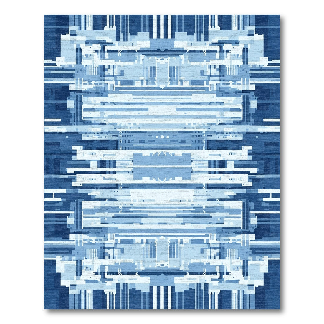 Linear Blue Abstract Architecture Rug