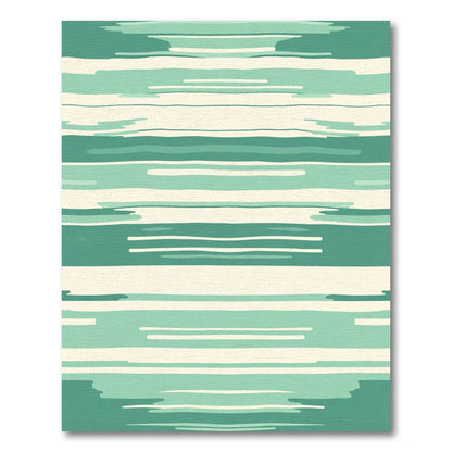Mint Green Horizontal Stripe Abstract Rug