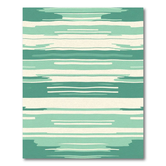 Mint Green Horizontal Stripe Abstract Rug