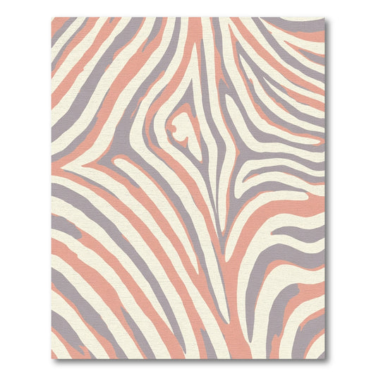 Soft Peach Zebra Wave Rug