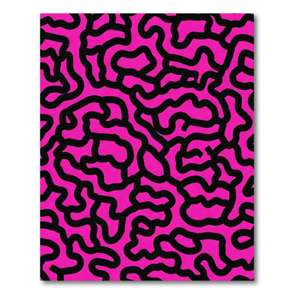 Bold Black Organic Maze Rug