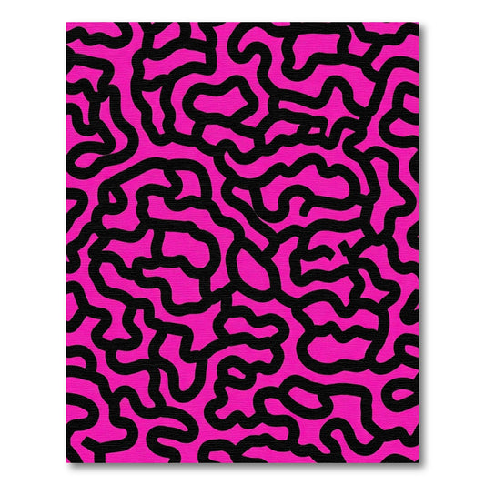 Bold Black Organic Maze Rug