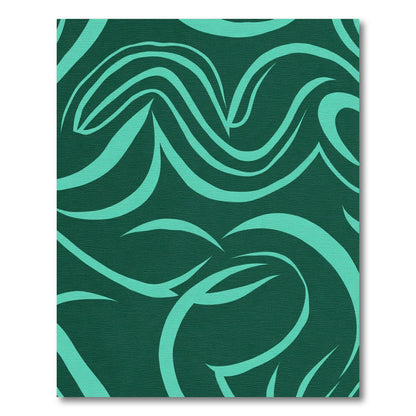 Teal Abstract Swirl Swath Rug