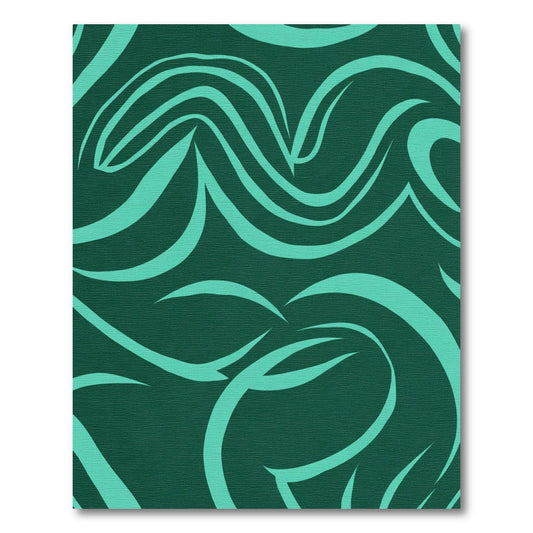 Teal Abstract Swirl Swath Rug