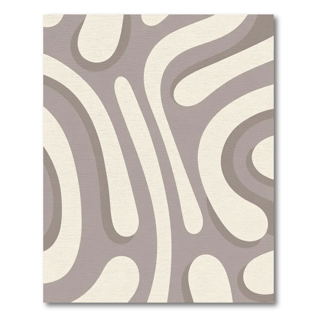 Neutral Abstract Fluid Stripe Rug