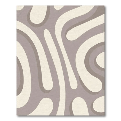 Neutral Abstract Fluid Stripe Rug