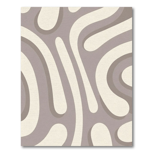Neutral Abstract Fluid Stripe Rug