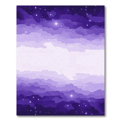 Vibrant Purple Starry Sky Cloud Rug