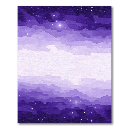 Vibrant Purple Starry Sky Cloud Rug
