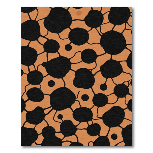 Bold Organic Black Orange Circles Rug