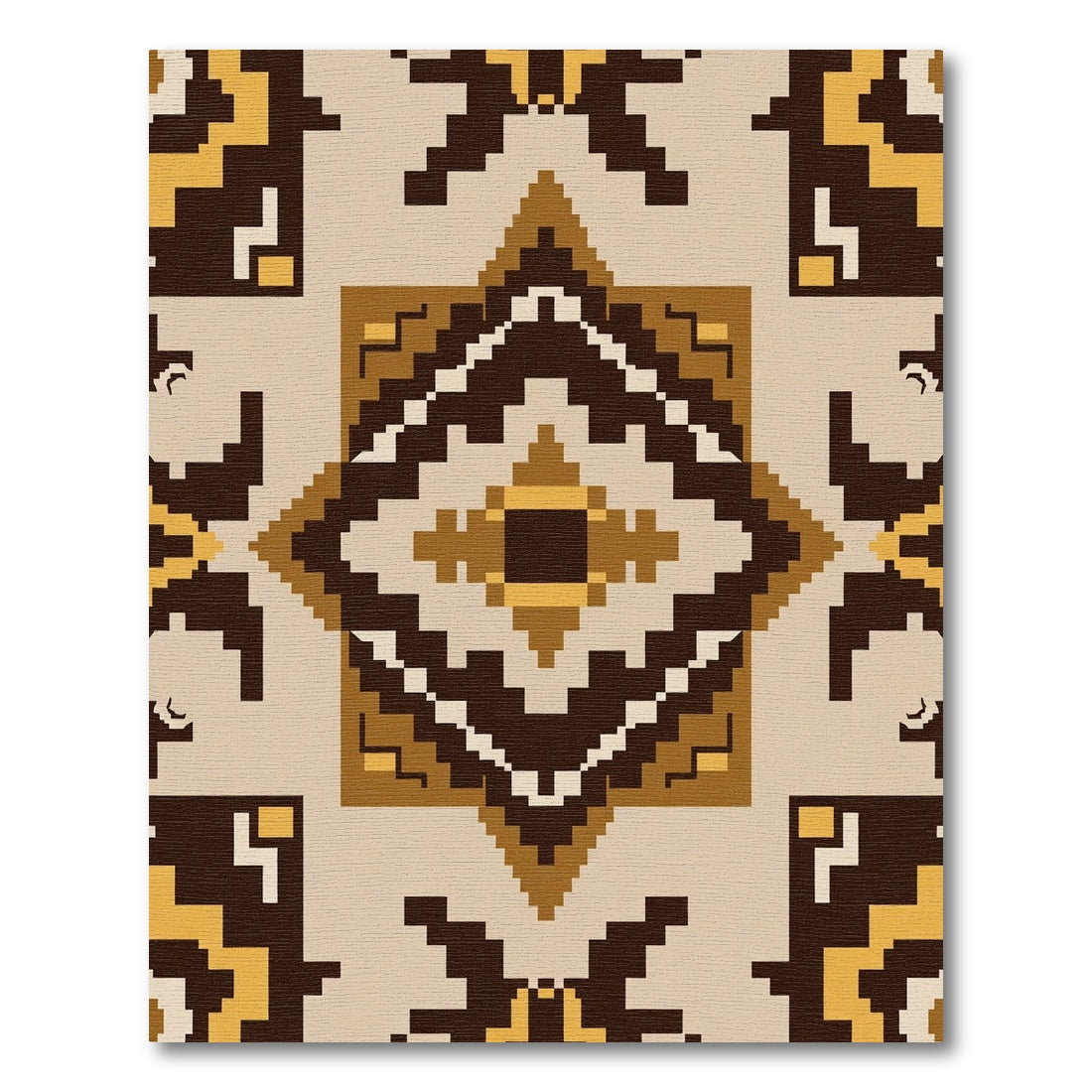 Terracotta Earth Diamond Geometric Rug