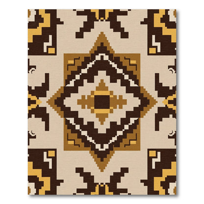Terracotta Earth Diamond Geometric Rug