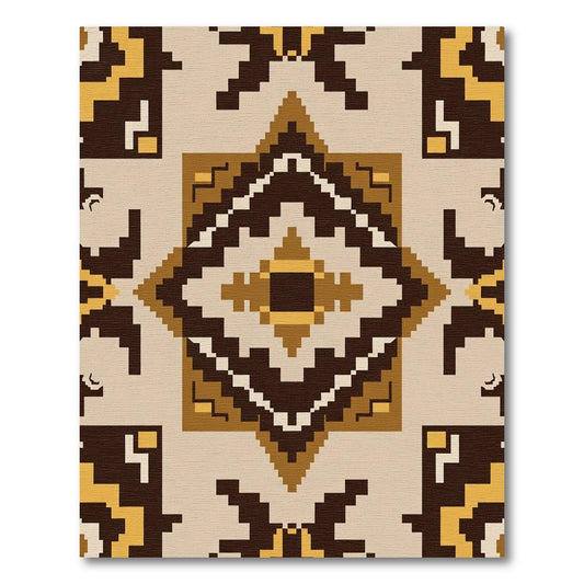 Terracotta Earth Diamond Geometric Rug