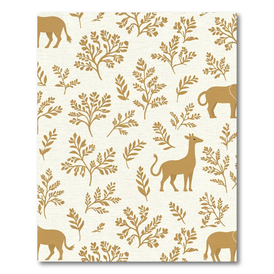 Golden Safari Animal Folk Art Rug