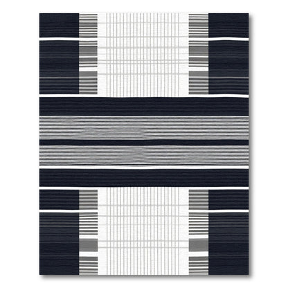 Modern Dark Gray Grid Stripe Rug