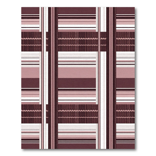 Bold Vertical Maroon Stripes Collage Rug