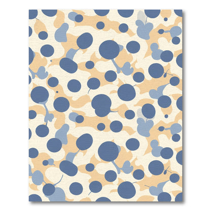 Soft Blue Spotted Cream Camouflage Rug