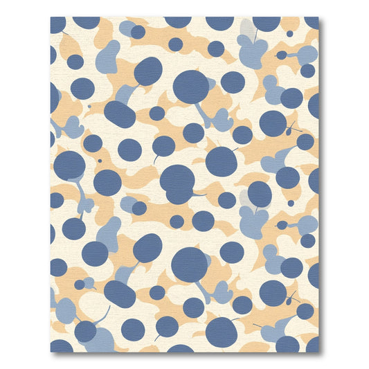 Soft Blue Spotted Cream Camouflage Rug