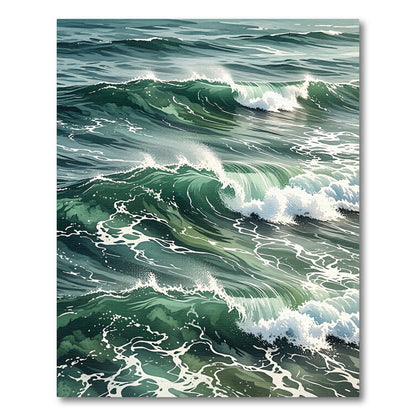 Ethereal Deep Green Ocean Wave Rug
