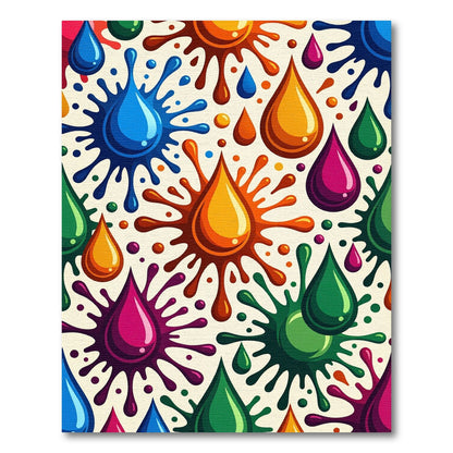 Vibrant Splatter Drops Abstract Art Rug